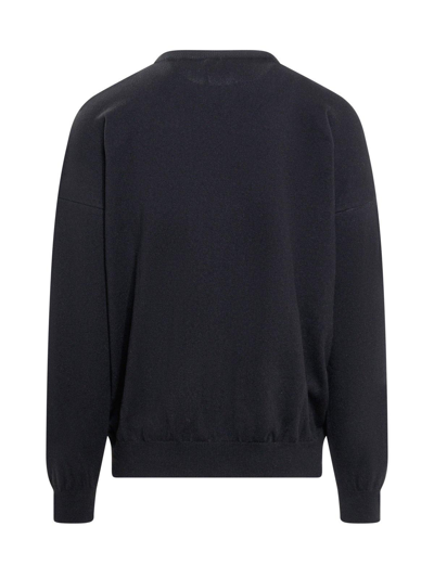 Shop Marcelo Burlon County Of Milan Crewneck Knitted Jumper In Black