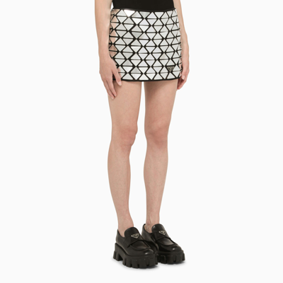 Shop Prada Mini Skirt With Triangles