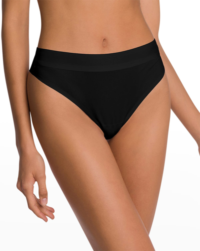 Shop Wolford Beauty Ribbed Bikini Brief In Black