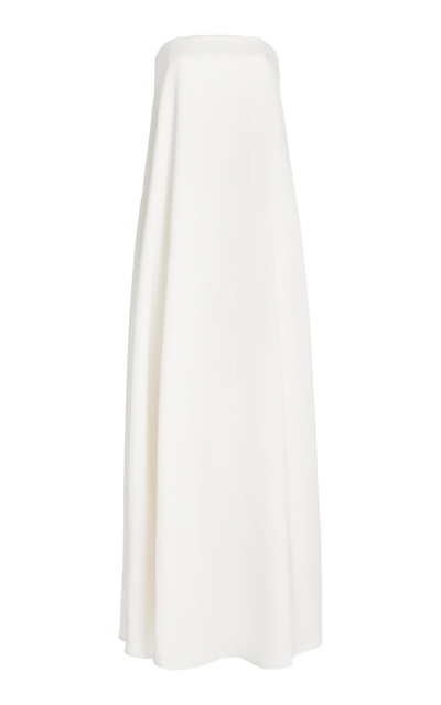Shop Anna Quan Delfina Strapless Midi Dress In White
