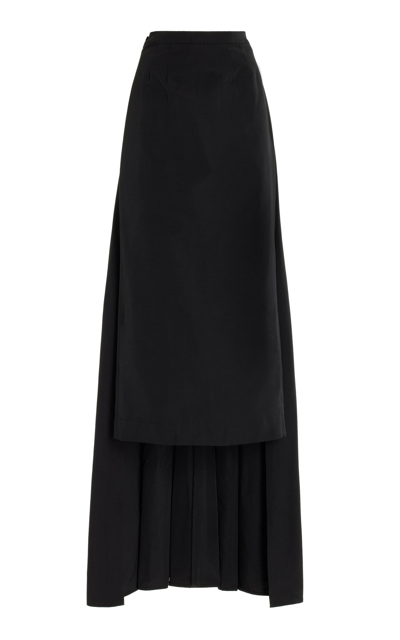 Shop Staud Women's Prunella Convertible Cotton-blend Maxi Skirt In Black