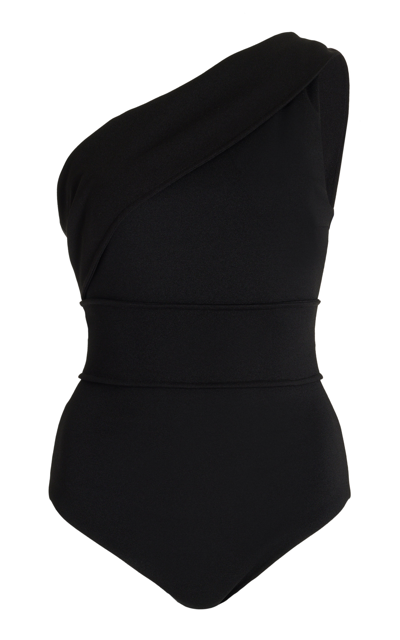 Shop Haight Maria Crepe One-piece Swimsuit In Black