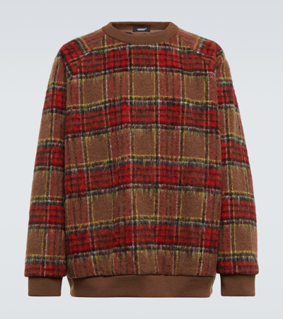 Shop Undercover Checked Wool-blend Flannel Sweater In Brown Ck