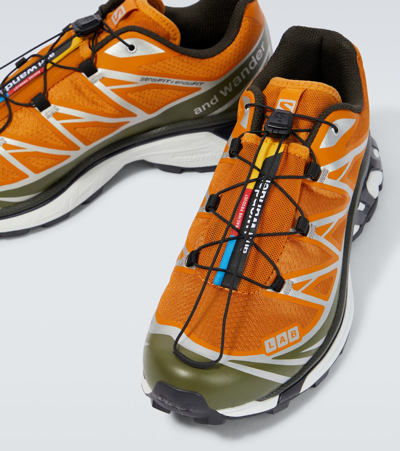 Shop And Wander X Salomon Xt-6 Trail Running Shoes In Camel