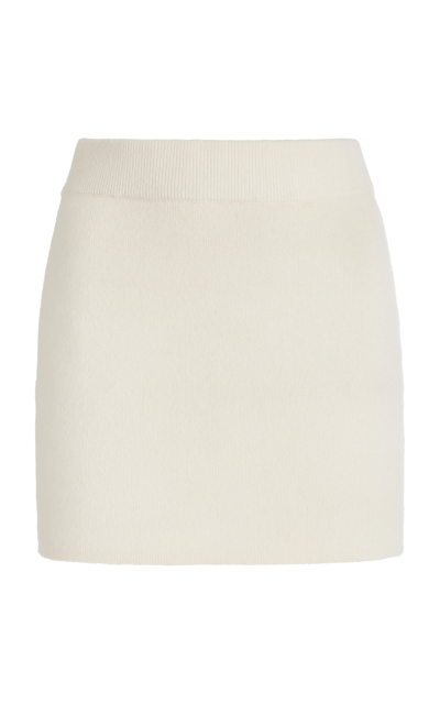 Shop Aexae Cashmere Mini Skirt In Ivory