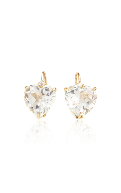 Shop Jamie Wolf 18k Yellow Gold; Topaz And Diamond Earrings In White