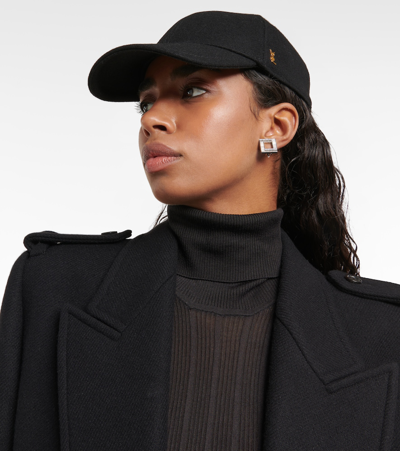 Saint Laurent Wool-blend Felt Baseball Cap In Black