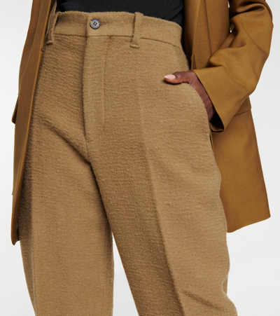 Shop The Row Gustavo High-rise Wool-blend Pants In Bark