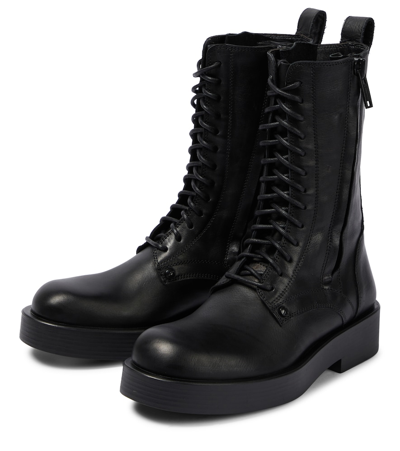 Shop Ann Demeulemeester Maxim Lace-up Leather Boots In Black