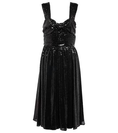 Shop Polo Ralph Lauren Georgette Sequined Midi Dress In Polo Black