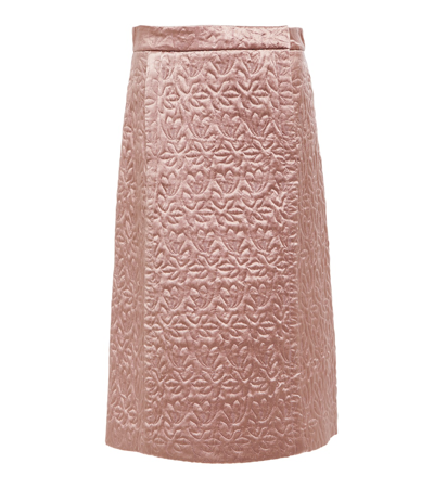Shop Maison Margiela Jacquard Wrap Midi Skirt In Powder