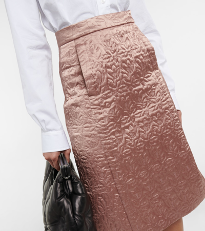 Shop Maison Margiela Jacquard Wrap Midi Skirt In Powder