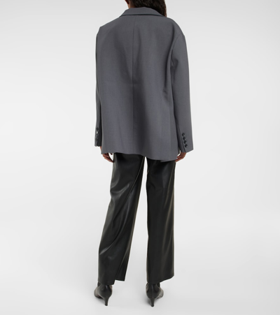 The Frankie Shop Bea Single-breasted Canvas Jacket In Charcoal