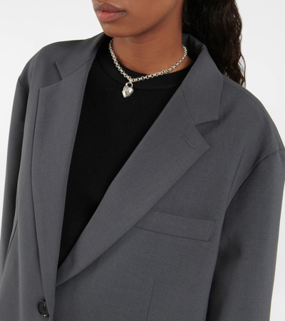 The Frankie Shop Bea Single-breasted Canvas Jacket In Charcoal