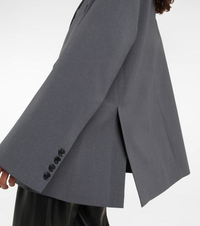The Frankie Shop Bea Single-breasted Canvas Jacket In Charcoal