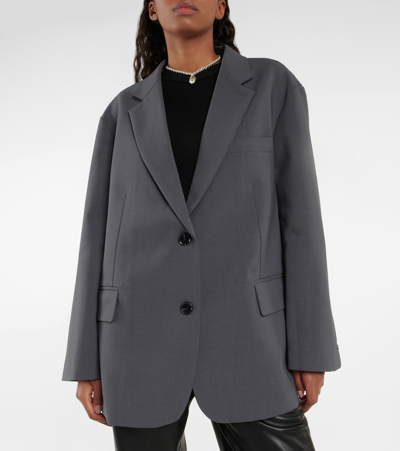 Shop The Frankie Shop Bea Single-breasted Blazer In Charcoal