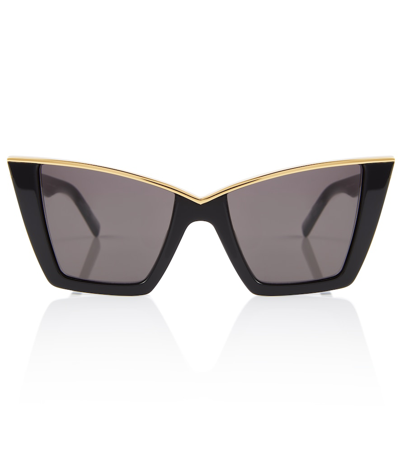 Shop Saint Laurent Sl 570 Cat-eye Sunglasses In Black