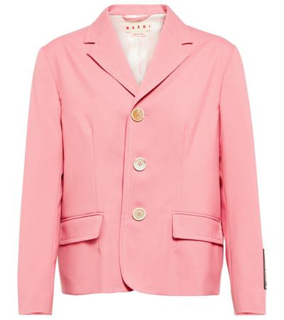 Marni Tailored Virgin Wool Jacket In Pink Candy