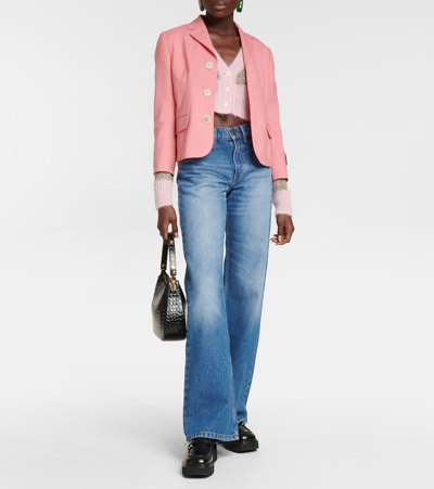 Marni Tailored Virgin Wool Jacket In Pink Candy