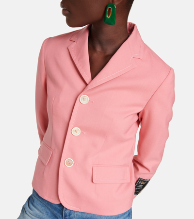 Marni Tailored Virgin Wool Jacket In Pink Candy