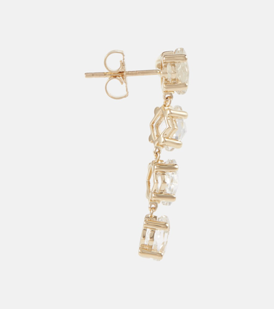 Suzanne Kalan Kira 14kt Gold Drop Earrings With White Topaz In Peridot Mix/yg