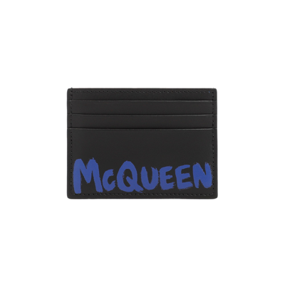 Shop Alexander Mcqueen 6cc Card Holder Smallleathergoods In Black
