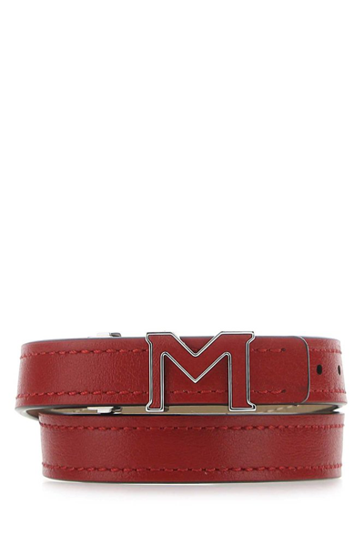 Shop Montblanc Logo Plaque Bracelet In Red