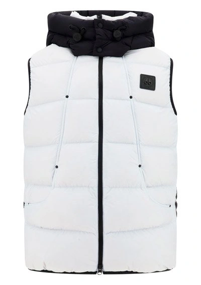 Shop Moose Knuckles Quilted Logo Two Tone Padded Vest In White