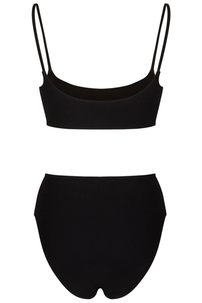 Shop Dolce & Gabbana Bikini Set With Logo Detail In Black