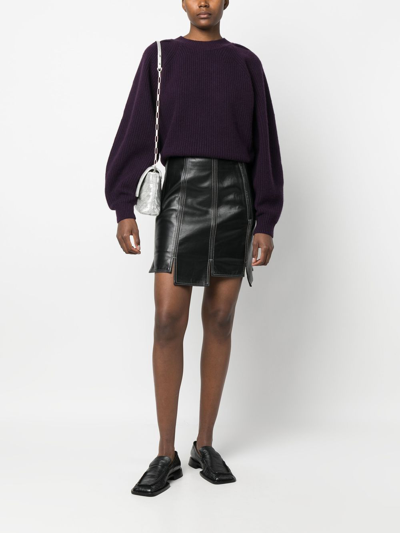 Shop Isabel Marant Bille Ribbed Wool-cashmere Jumper In Purple