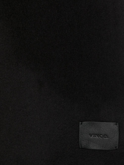 Shop Vince Logo-patch Merino Scarf In Black