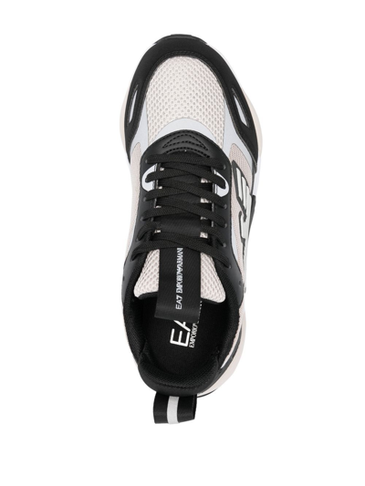 Shop Ea7 Side Logo-print Low-top Sneakers In Neutrals