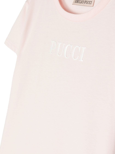 Shop Pucci Junior Logo-print Detail T-shirt In Pink
