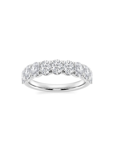 Saks Fifth Avenue Women's Build Your Own Collection 14k White Gold & 9 Natural Oval Diamond Anniversary Band In 2 Tcw White Gold