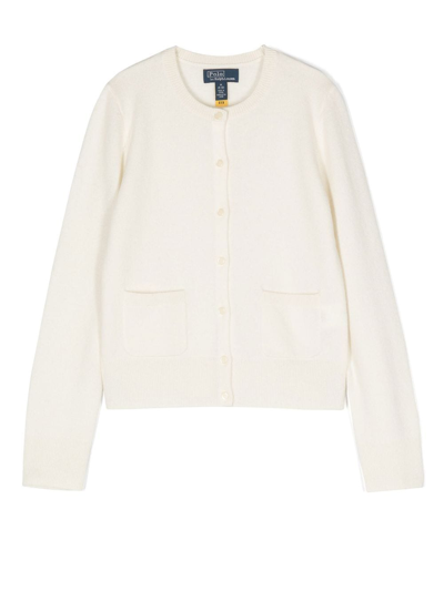 Shop Ralph Lauren Cashmere Button-up Cardigan In White