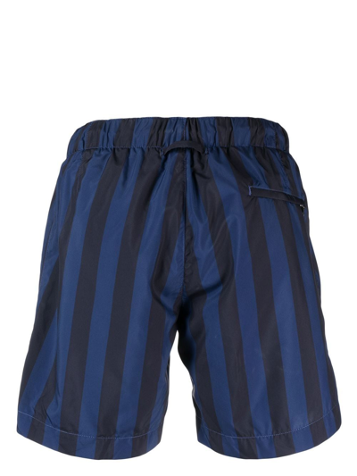 Shop Orlebar Brown Striped Swim Shorts In Blue