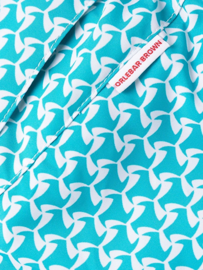 Shop Orlebar Brown Graphic-print Swim Shorts In Blue