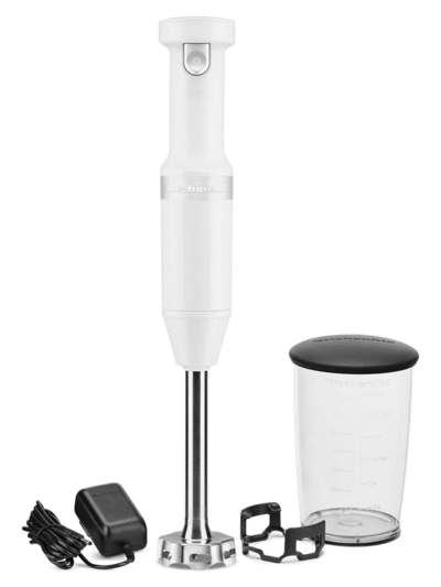 Shop Kitchenaid Cordless Variable-speed Immersion Blender With Whisk & Blending Jar In White