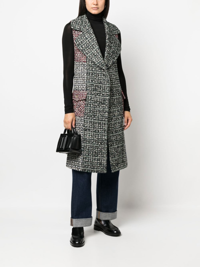 Shop Edward Achour Paris Sleeveless Tweed Coat In Multi