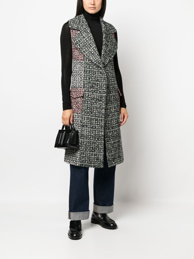 Edward Achour Paris Sleeveless Tweed Coat In Multi