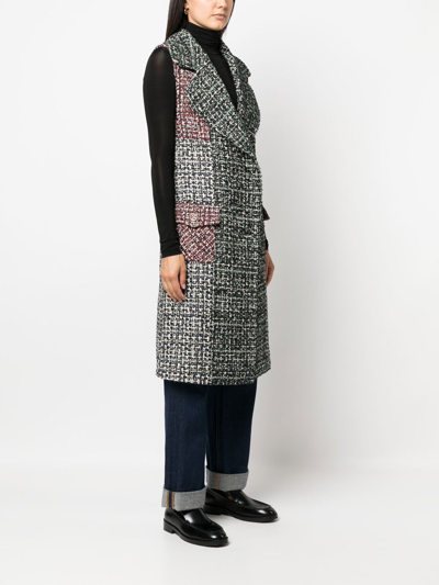 Edward Achour Paris Sleeveless Tweed Coat In Multi