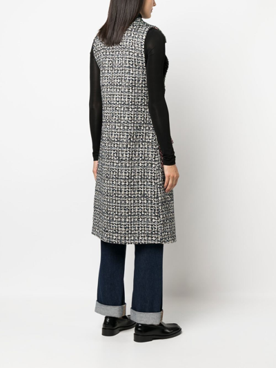 Edward Achour Paris Sleeveless Tweed Coat In Multi