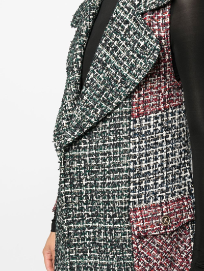 Edward Achour Paris Sleeveless Tweed Coat In Multi