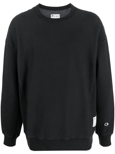 Shop Champion Logo-patch Sweatshirt In Black