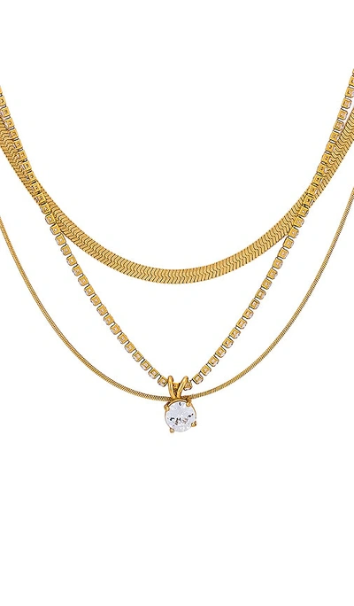 Shop Petit Moments Layered Heather Necklace In Gold