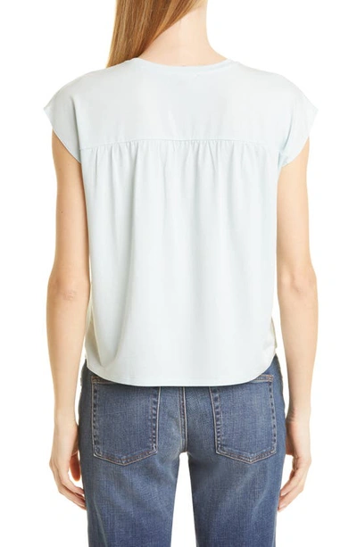Shop Eileen Fisher Crewneck Boxy Stretch Jersey T-shirt In Clear Water