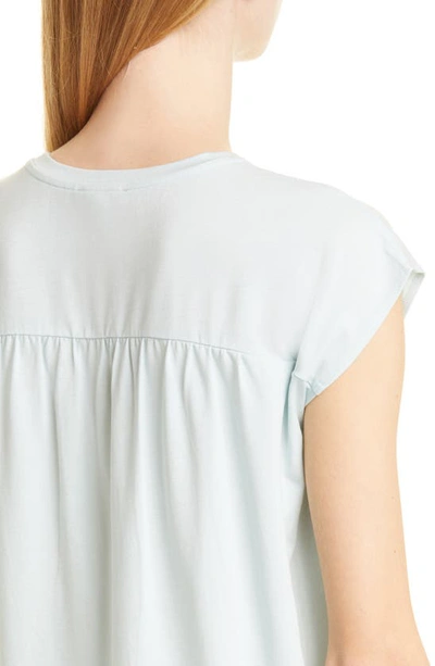 Shop Eileen Fisher Crewneck Boxy Stretch Jersey T-shirt In Clear Water