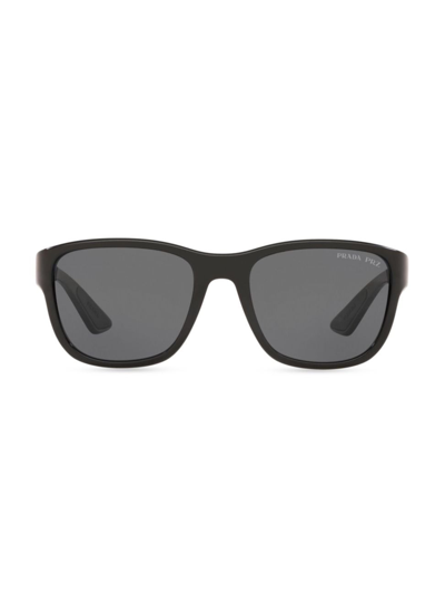 Shop Prada Men's 59mm Active Sunglasses In Black