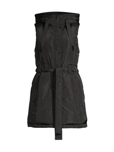 Shop Sam Edelman Women's Belted Puffer Vest In Black