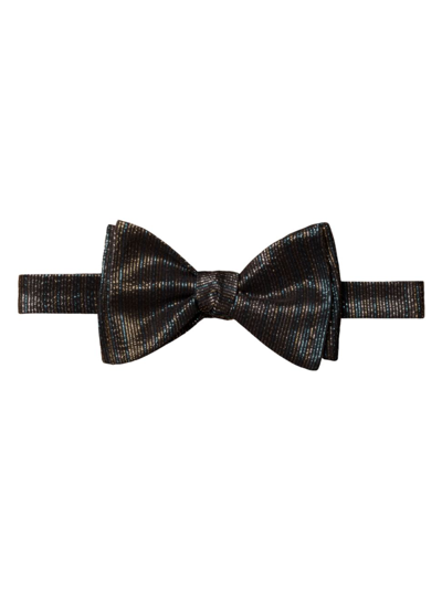 Shop Eton Men's Metallic Stripe Self-tied Bow Tie In Black